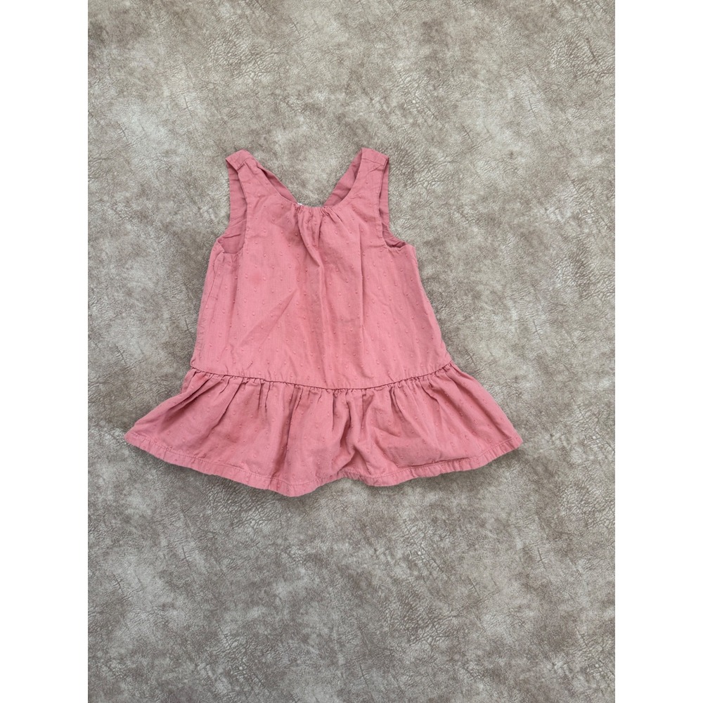 Tommy Bahama Kids Pink Swiss Dot Ruffle Hem Sleeveless Top Size 4T